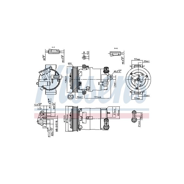 Kompressor, klimatanläggning Nissens 890057 NISSENS
