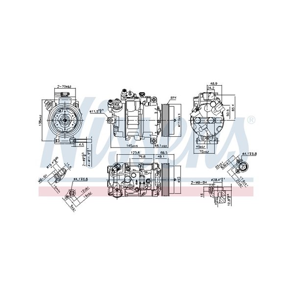 Kompressor, klimatanläggning Nissens 890070 NISSENS