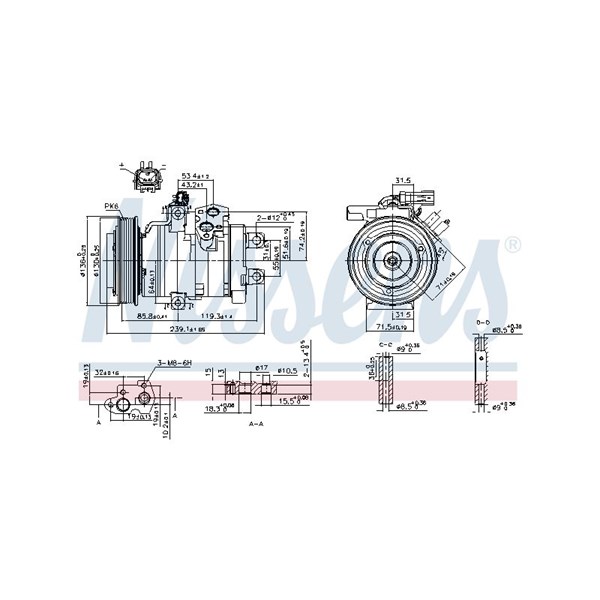Kompressor, klimatanläggning Nissens 890162 NISSENS