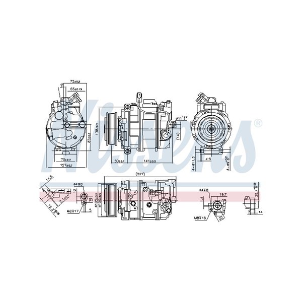 Kompressor, klimatanläggning Nissens 890173 NISSENS