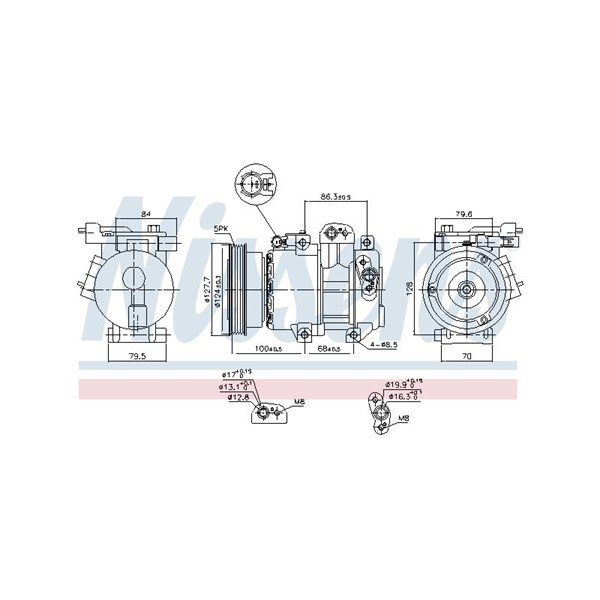 Kompressor, klimatanläggning Nissens 890232 NISSENS