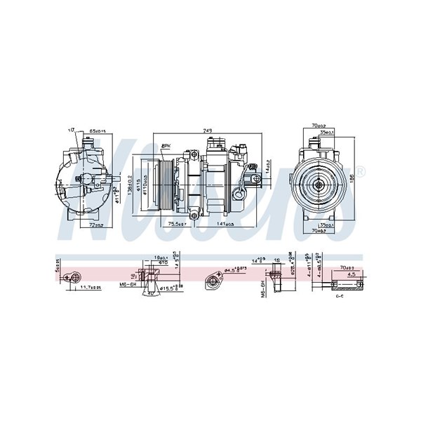 Kompressor, klimatanläggning Nissens 890359 NISSENS