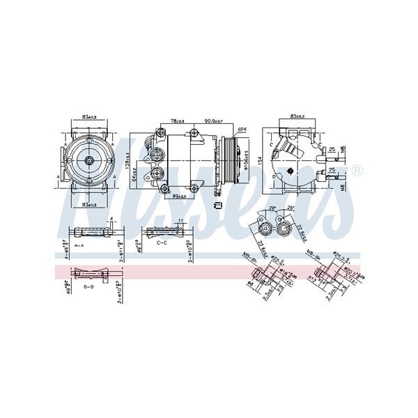 Kompressor, klimatanläggning Nissens 890392 NISSENS