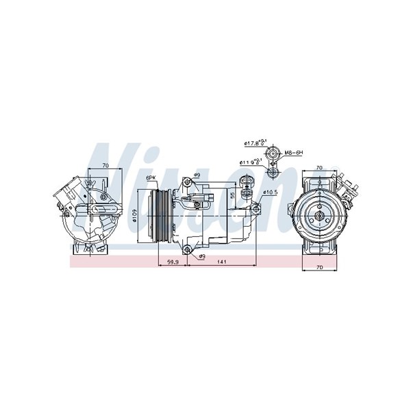 Kompressor, klimatanläggning Nissens 89041 NISSENS