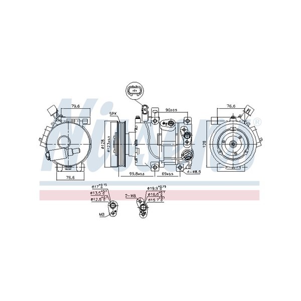 Kompressor, klimatanläggning Nissens 890562 NISSENS