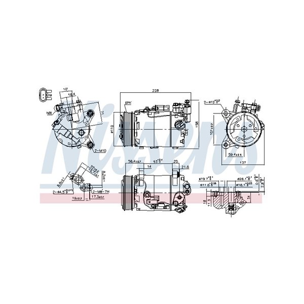 Kompressor, klimatanläggning Nissens 890601 NISSENS