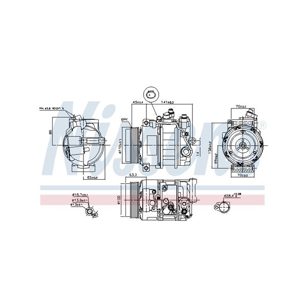 Kompressor, klimatanläggning Nissens 890634 NISSENS