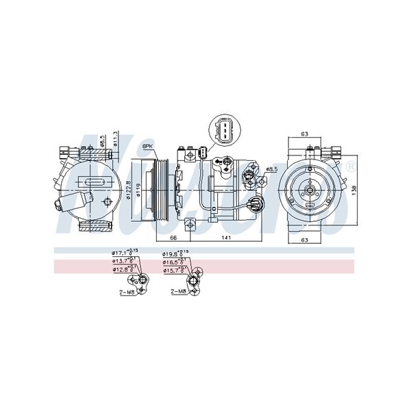 Kompressor, klimatanläggning Nissens 890643 NISSENS