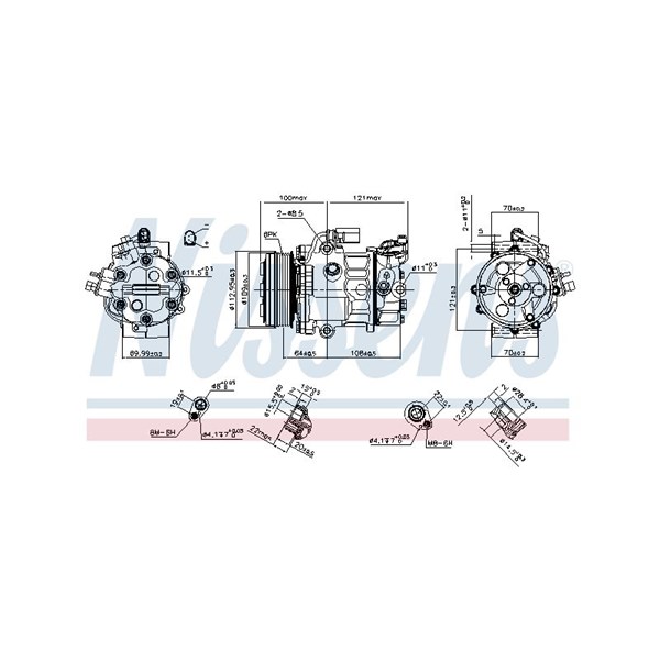 Kompressor, klimatanläggning Nissens 890659 NISSENS