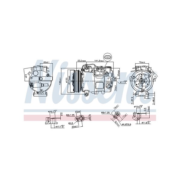 Kompressor, klimatanläggning 12V Nissens 890739 NISSENS
