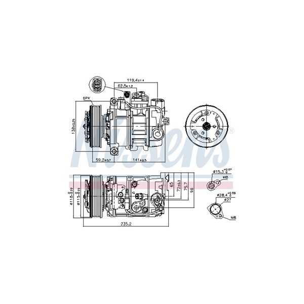 Kompressor, klimatanläggning Nissens 89529 NISSENS