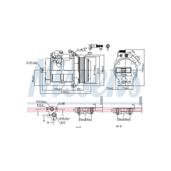Kompressor, klimatanläggning Nissens 89606 NISSENS
