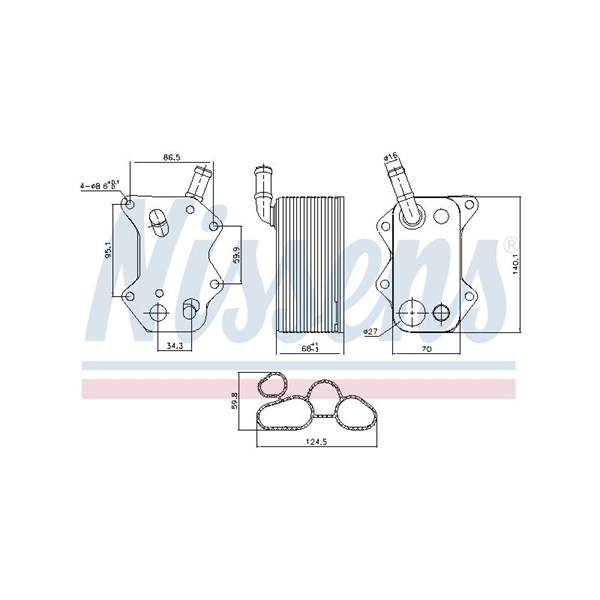 Oljekylare, motor Nissens 90660 NISSENS