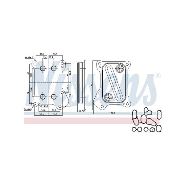 Oljekylare, motor Nissens 90700 NISSENS