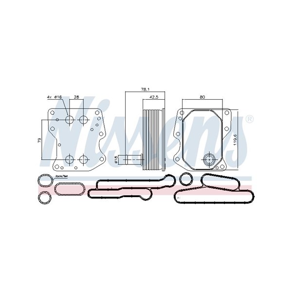 Oljekylare, motor Nissens 90723 NISSENS