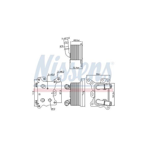 Oljekylare, motor Nissens 91193 NISSENS