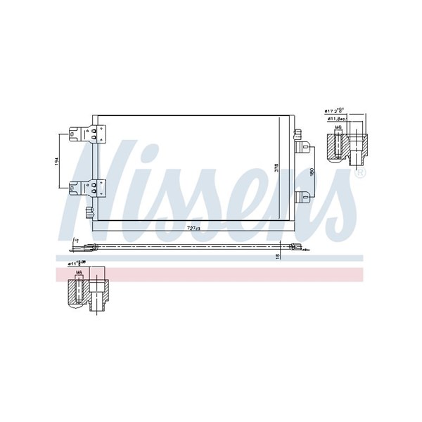 Kondensor, klimatanläggning, Fram Nissens 940186 NISSENS
