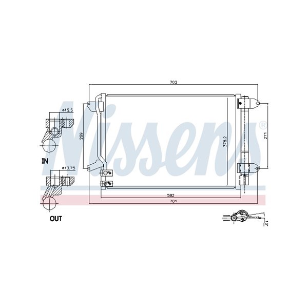 Kondensor, klimatanläggning Nissens 940238 NISSENS Kondensor, klimatanläggning Nissens 940238 NISSENS