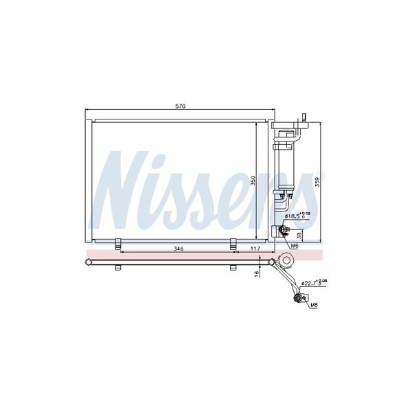 Kondensor, klimatanläggning Nissens 940286 NISSENS