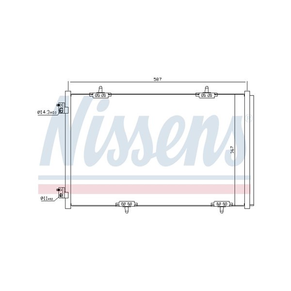 Kondensor, klimatanläggning Nissens 940333 NISSENS