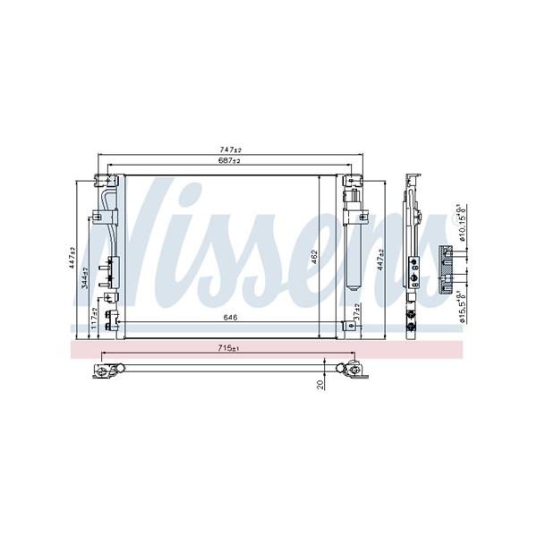 Kondensor, klimatanläggning Nissens 940348 NISSENS