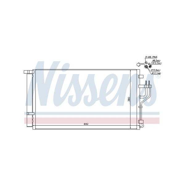 Kondensor, klimatanläggning Nissens 940351 NISSENS