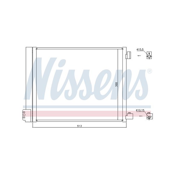 Kondensor, klimatanläggning Nissens 940371 NISSENS