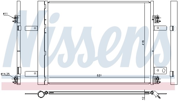 Kondensor, klimatanläggning Nissens 940480 NISSENS