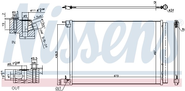 Kondensor, klimatanläggning Nissens 940519 NISSENS