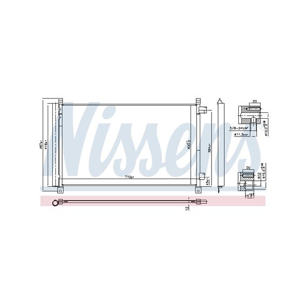 Kondensor, klimatanläggning Nissens 940548 NISSENS