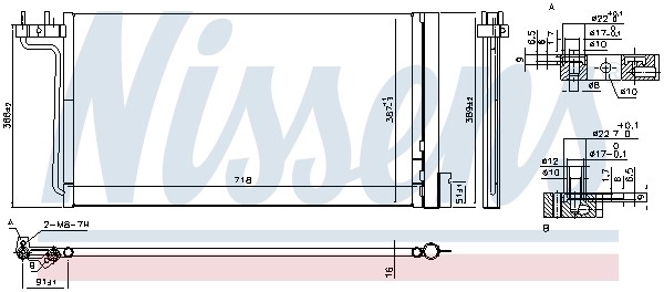 Kondensor, klimatanläggning Nissens 940765 NISSENS