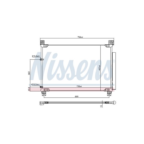 Kondensor, klimatanläggning Nissens 941147 NISSENS
