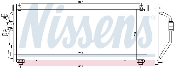 Kondensor, klimatanläggning Nissens 94368 NISSENS