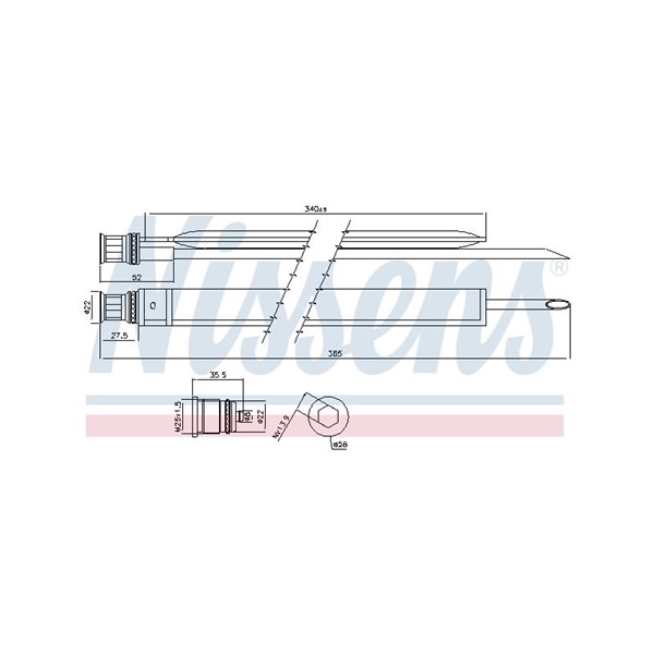 Torkfilter Nissens FIRST FIT - Inkluderar pluggar vid behov 95465 NISSENS