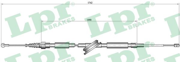 Vajer, parkeringsbroms, Bak Lpr C0048B LPR