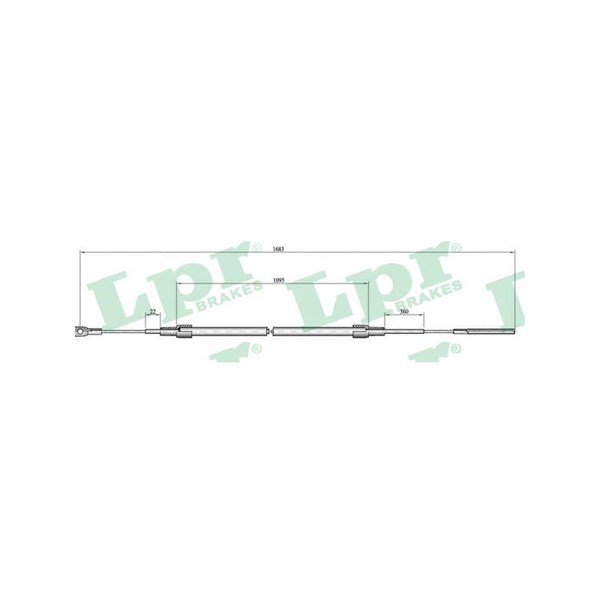 Vajer, parkeringsbroms, Höger, Vänster Lpr C0071B LPR