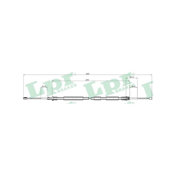 Vajer, parkeringsbroms, Bak, Vänster Lpr C0118B LPR Vajer, parkeringsbroms, Bak, Vänster Lpr C0118B LPR