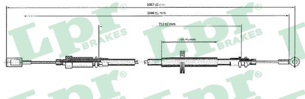 Vajer, parkeringsbroms, Fram Lpr C0173B LPR