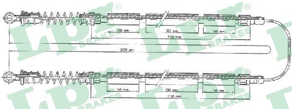 Vajer, parkeringsbroms, Bak Lpr C0203B LPR