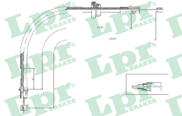 Vajer, parkeringsbroms, Fram Lpr C0281B LPR