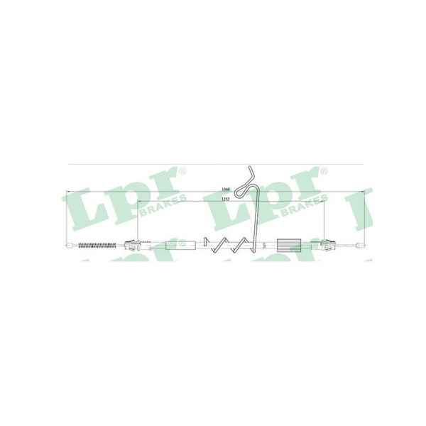 Vajer, parkeringsbroms, Bak, Vänster Lpr C0291B LPR