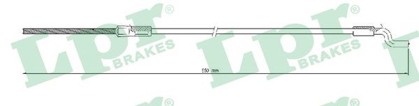 Vajer, parkeringsbroms, Fram, Mitt Lpr C0329B LPR