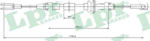 Vajer, parkeringsbroms, Fram Lpr C0368B LPR