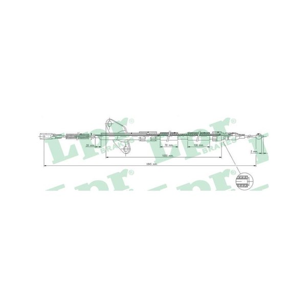 Vajer, parkeringsbroms, Höger Lpr C0413B LPR