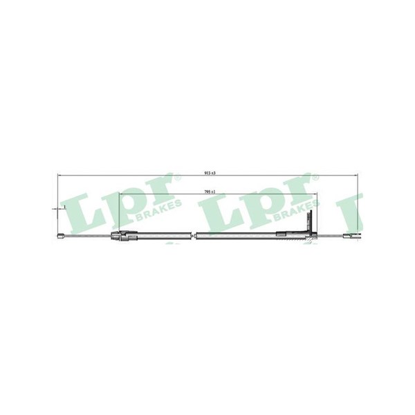 Vajer, parkeringsbroms, Bak, Höger Lpr C0425B LPR