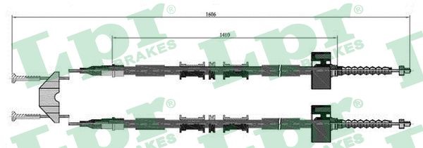Vajer, parkeringsbroms, Fram Lpr C0535B LPR