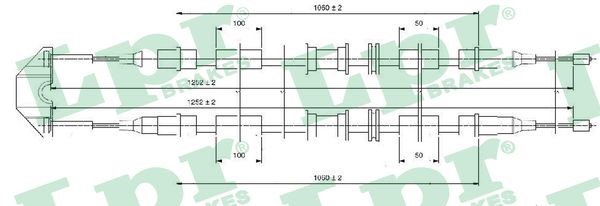 Vajer, parkeringsbroms, Mitt Lpr C0542B LPR