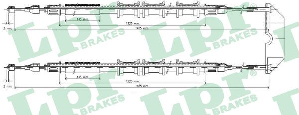 Vajer, parkeringsbroms, Fram, Mitt Lpr C0583B LPR