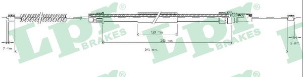 Vajer, parkeringsbroms, Höger Lpr C0629B LPR