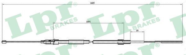 Vajer, parkeringsbroms, Fram Lpr C0651B LPR